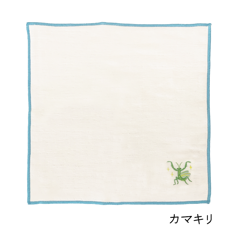 【未使用】　トリコ　ハンカチ お花と刺繍のハチドリが愛らしい ブロックプリントのハンカチ